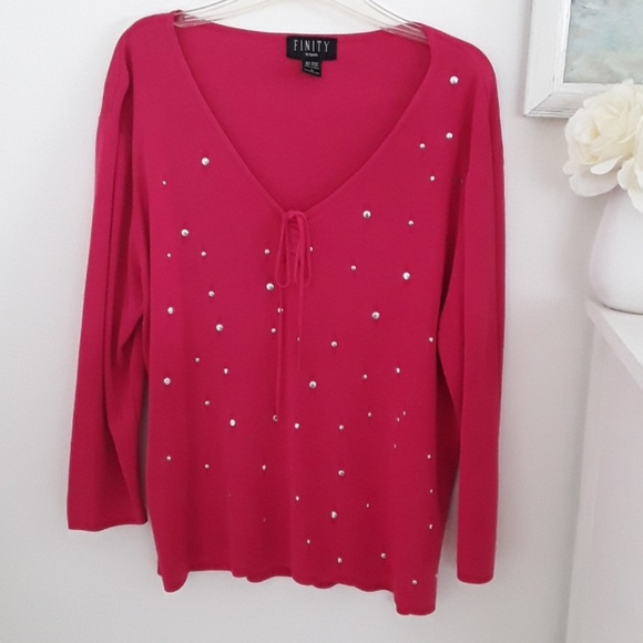 Womens Finity long sleeve knit top 1X - Picture 2 of 6